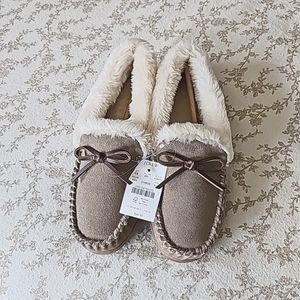 NWTs J. Crew lined moccasin style slippers Sz. 8
